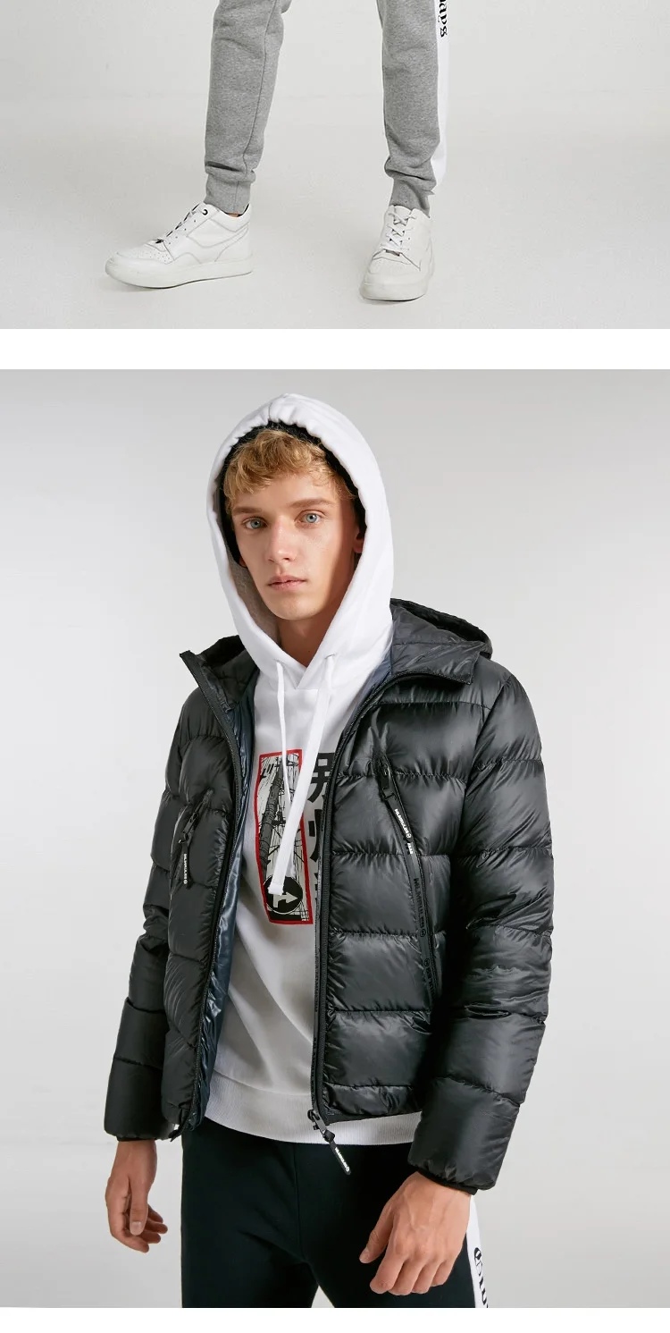 JackJones мужской зимний Повседневный Яркий цвет с капюшоном пуховик 218412520