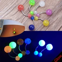 10pcslot glow in the dark belly ring womens fashion navel bars rings punk body piercing ombligo body jewelry mixed color