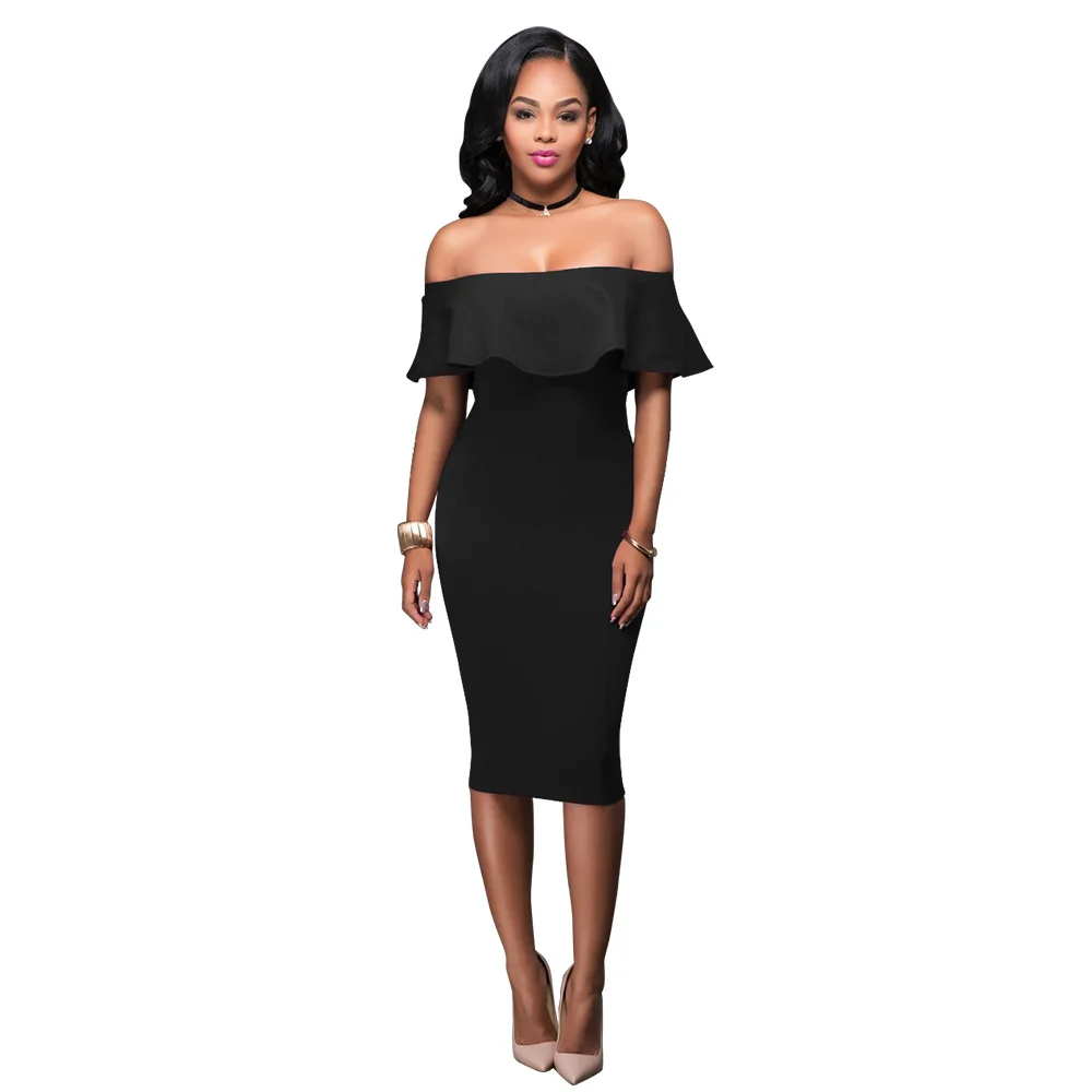 

2020 new women's summer strapless bandage dress ladies ruffled elegant luxury bodycon sexy Off-Shoulder celebrity party dress