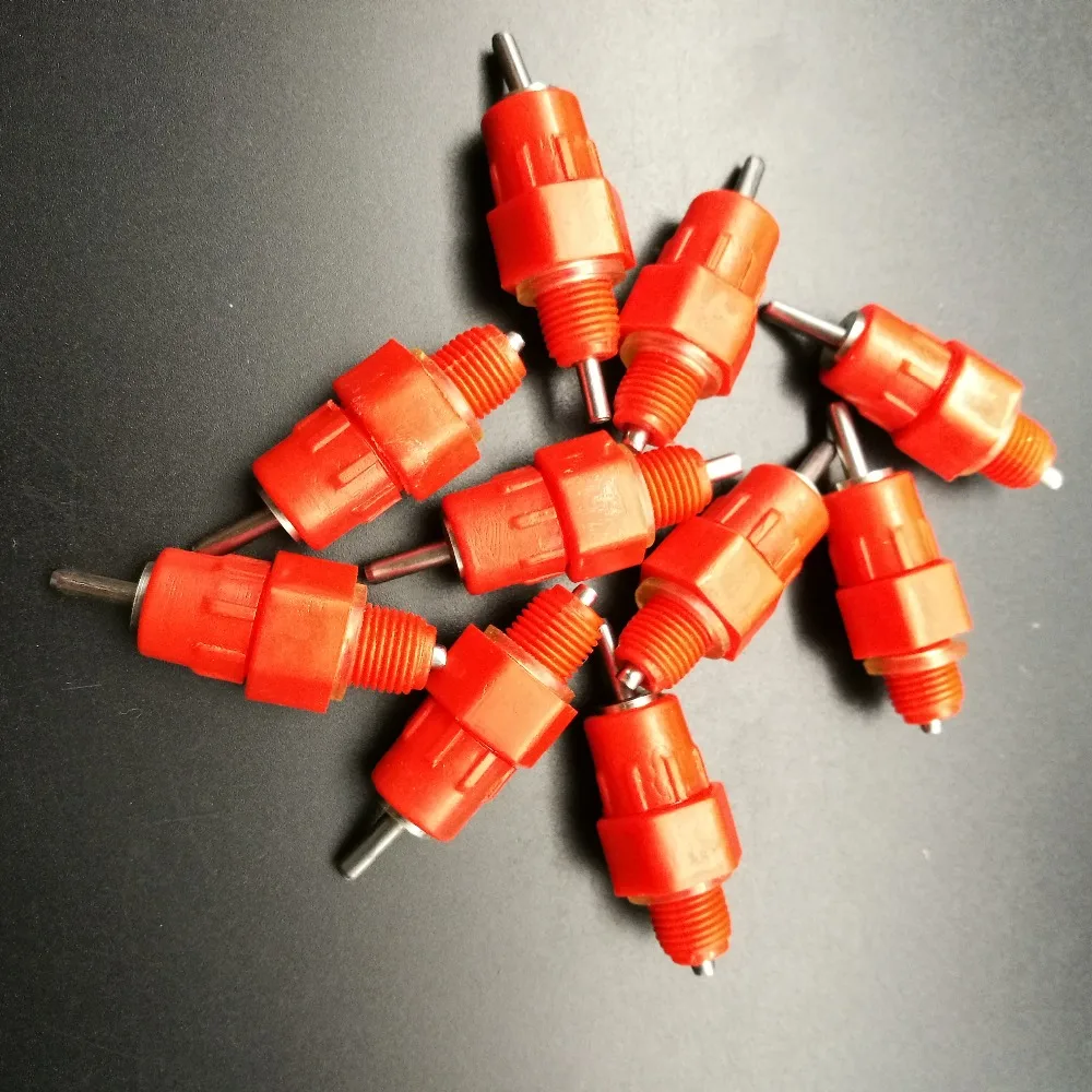 100 шт. Красные соски поилка для цыплят корма птицы птиц голубей кормление ягодиц