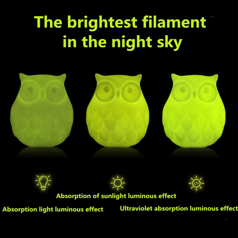 PETG 3D Printer Filament 1.75 Mm 1Kg Printing Luminous Glowing In The Dark Green Orange Blue Yellow Red  Materials Fluorescence