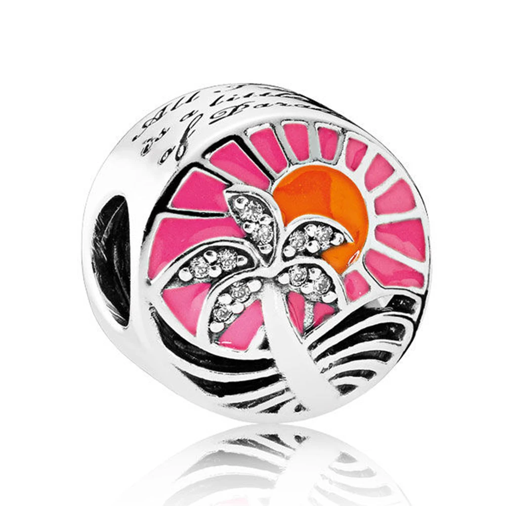 

Fits Pandora Bracelet 100% 925 Sterling Silver Tropical Sunset Charm Metal Beads for Jewelry Making Women DIY Gift Bijoux