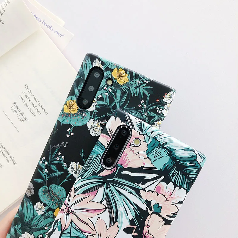 Чехол с цветами для Samsung Note10 Plus задняя крышка чехол Galaxy матовый жесткий |