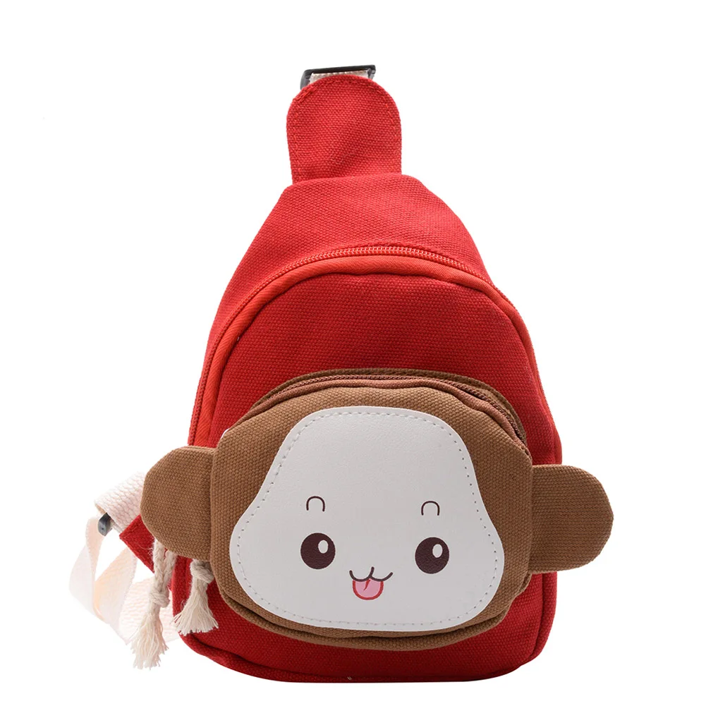 

Cartoon Monky Kids Messenger School Bag Cute Canvas Chest Backpack Money Satchel Children Cute Crossbody Backpack Satchel