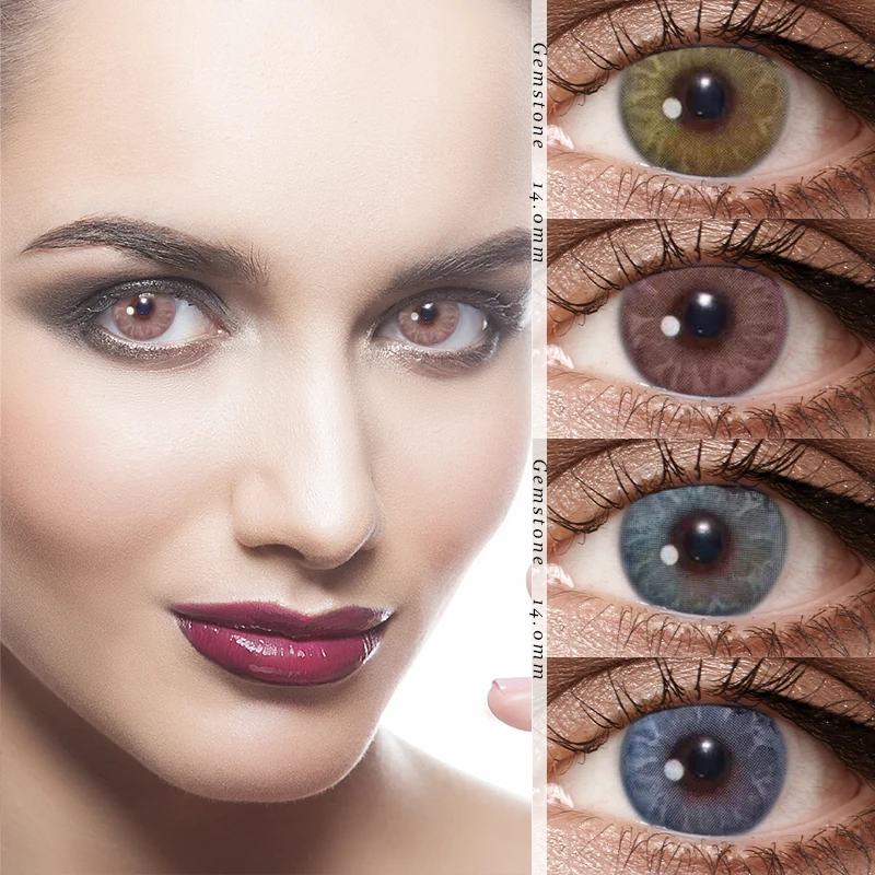

Baoshi-Mrs.H 2pcs/Pair Gem Stone Colored Contact Lenses for Eyes Cosmetic Eye Makeup Degree Contact Lens