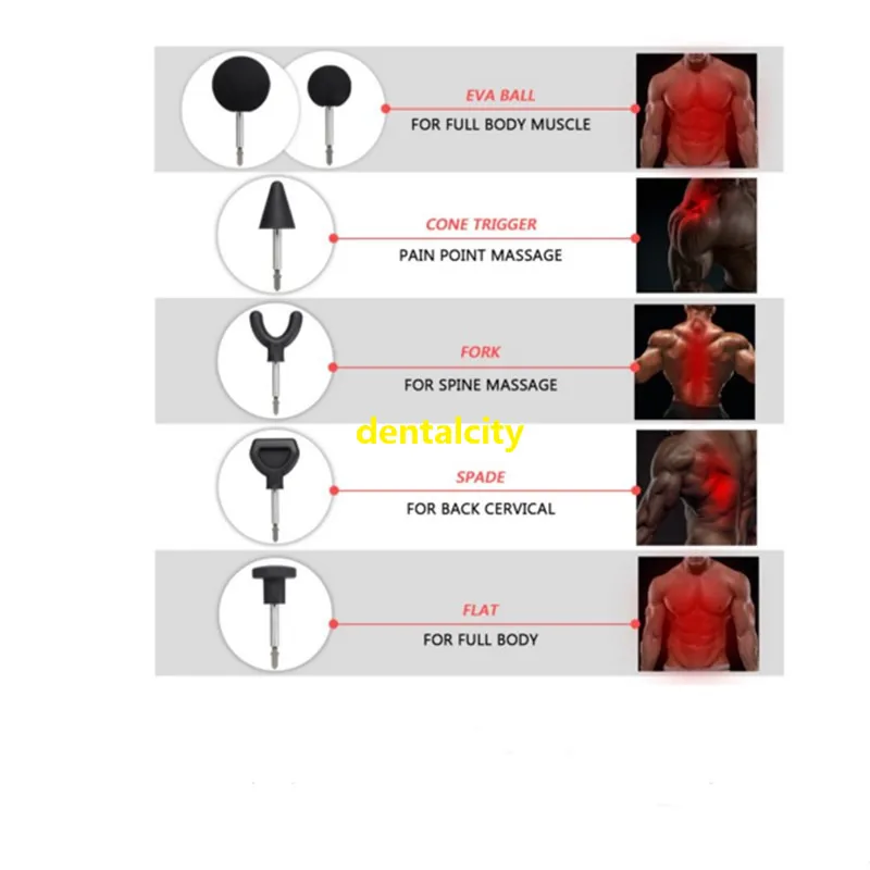 6 шт. насадки для массажного пистолета расслабления мышц 75 мм приспособления