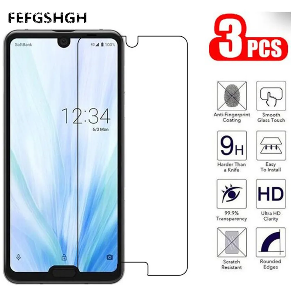 Закаленное стекло для острого Aquos R3 ультратонкий протектор экрана закаленная