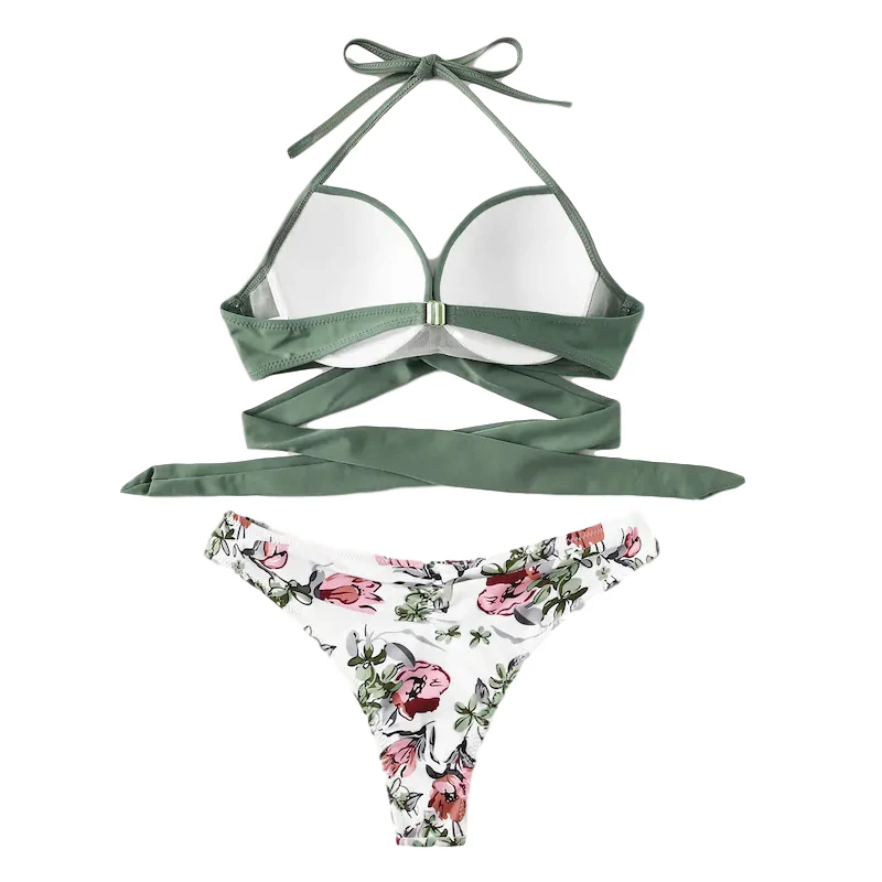 Купальник женский желтый с цветочным принтом|Купальники| |