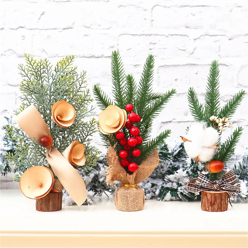 

1 Pcs 25 CM Artificial Plant Small Tree DIY Christmas Decoration Home Table Decor Party Hotel Garden Accessories Children's Gift