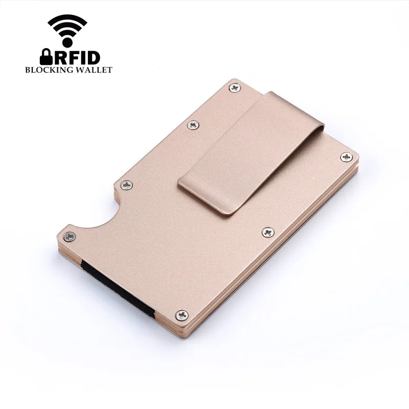 BISI GORO тонкий мужской кошелек сумка для денег мини Rfid алюминиевый кредитный