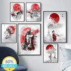 5D DIY алмазная живопись, японские чернила дзен, бусхидо, Самурай, канцзи, вышивка, полная мозаика, вышивка крестиком, женский подарок