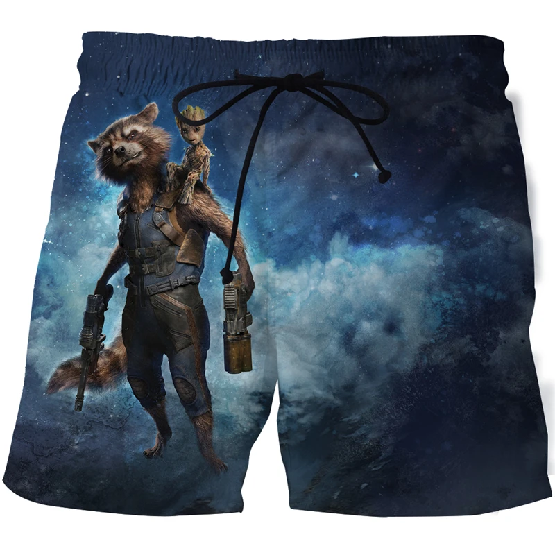 

New summer men's 3D printing series casual beach shorts swimming sports pants Groot series surf shorts S-6XL