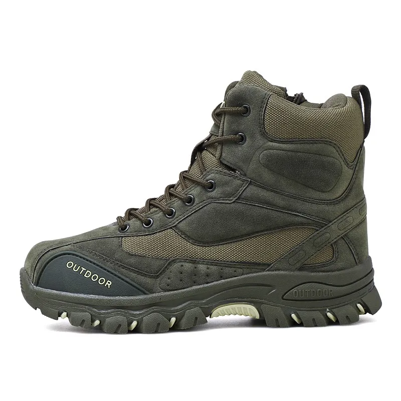 

Men Military Combat Ankle Boots Genuine Leather Casual Shoes Outdoor Men Sneakers Winter Tacticos US SWAT Army Boot Men Green