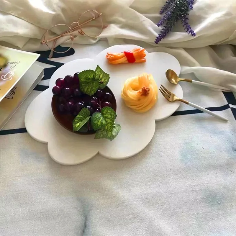 Cute Cloud Black Rock Plates Food Plate Insulation Placemat Creative Marble White Sushi Serving Dish For Kitchen Supplies | Дом и сад