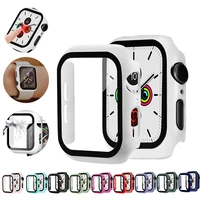 glasscase for apple watch serie 6 5 4 3 se 44mm 40mm iwatch case 42mm 38mm bumper screen protectorcover for apple watch