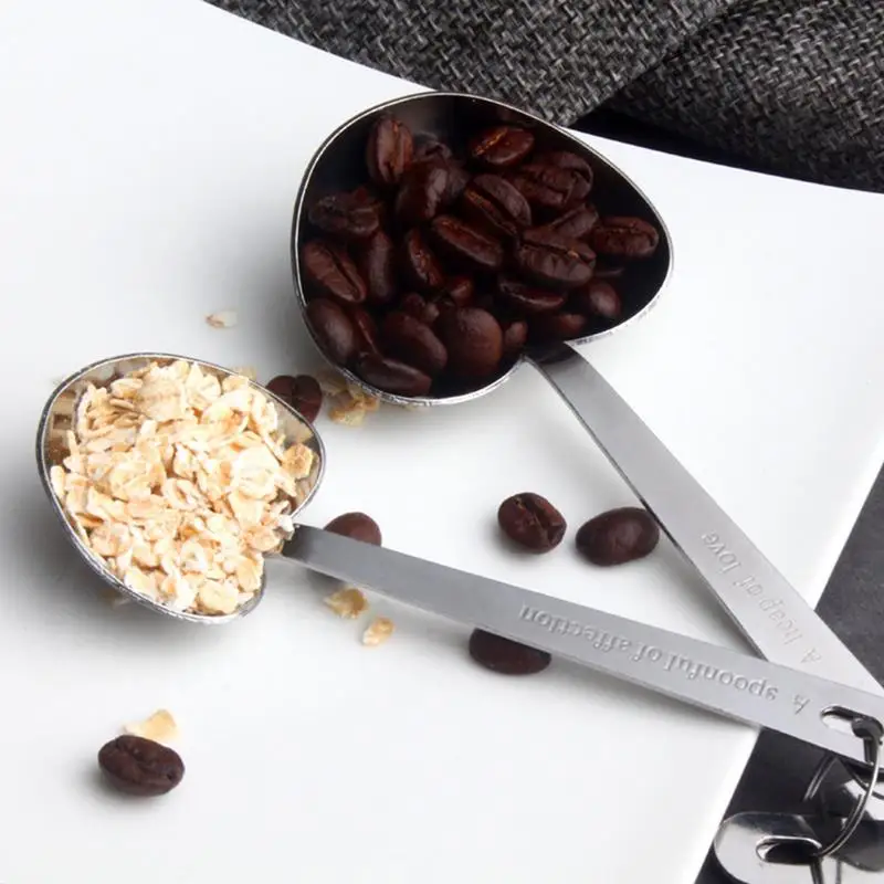 

Multipurpose Food-Grade Stainless Steel Measuring Spoon Coffee Powder Spice Measure Scoop 4pcs/Set Kitchen Baking Tools