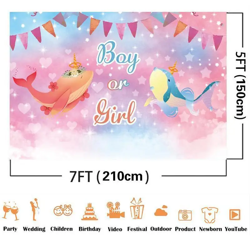 

Cartoon Undersea World Cute Little Shark Background Girl Birthday Party Decoration Photography Studio Photo 3D Digital Backdrop