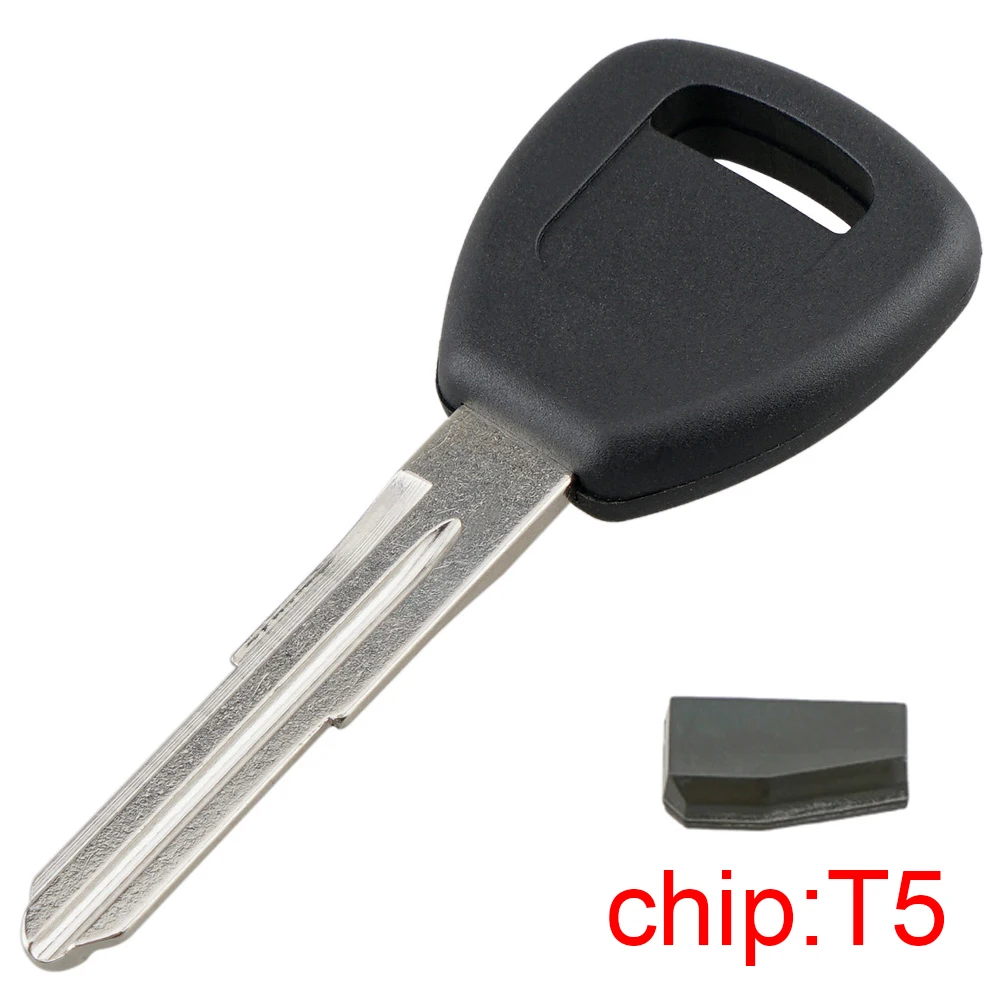 

Bliack Uncut Blade Blank Car Key Replacement Ignition with T5 Transponder Chip HD106-PT5 Fit for Honda Car Key or Worn Key Case
