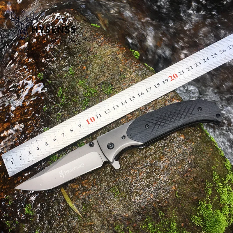 

Hysenss 377 Tactical Folding Knife Mini Portable Fruit Knife High Hardness for Camping Hiking Self-defense 440C Blade G10 Handle