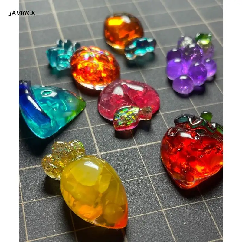 

Shiny Glossy Silicone Resin Molds Cute Fruit Shape Hairpin Mold DIY Earrings Pendant Jewelry Epoxy Resin Crafting Molds
