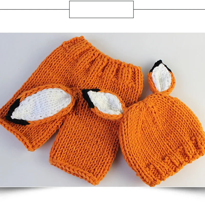 Шапочка и штанишки для новорожденных вязаная шапочка с лисьими ушками + | Детская