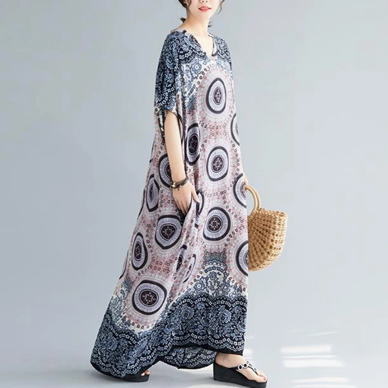 Хлопковое шелковое платье приталенное длинное летнее 2020 4XL 5XL 6XL 7XL 8XL | Женская