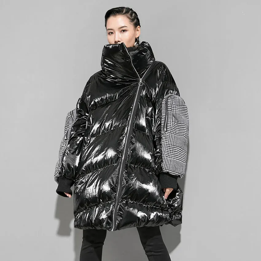 Max LuLu модная Корейская женская одежда в стиле панк, женские теплые зимние куртки с подкладкой размера d, повседневные Утепленные длинные парки размера плюс - Цвет: Черный