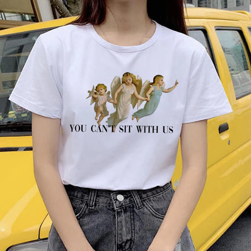 Женские футболки в стиле Харадзюку Милая женская футболка гранж с забавным