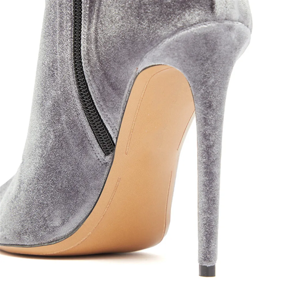 Женские ботильоны Aiyoway с острым носком бархатные Элегантные повседневные