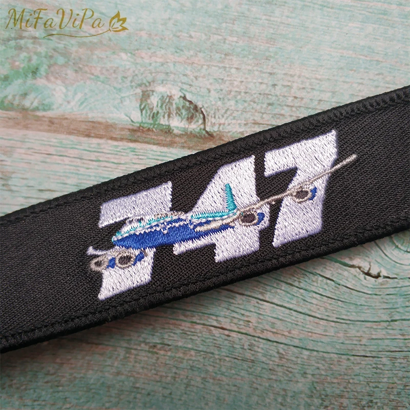 MiFaViPa Boeing 747 Fashion Trinket Airplane Keychain Strap Embroidery Aviation Key Chain for Men Gift Luggage Tag Keyrings | Украшения и