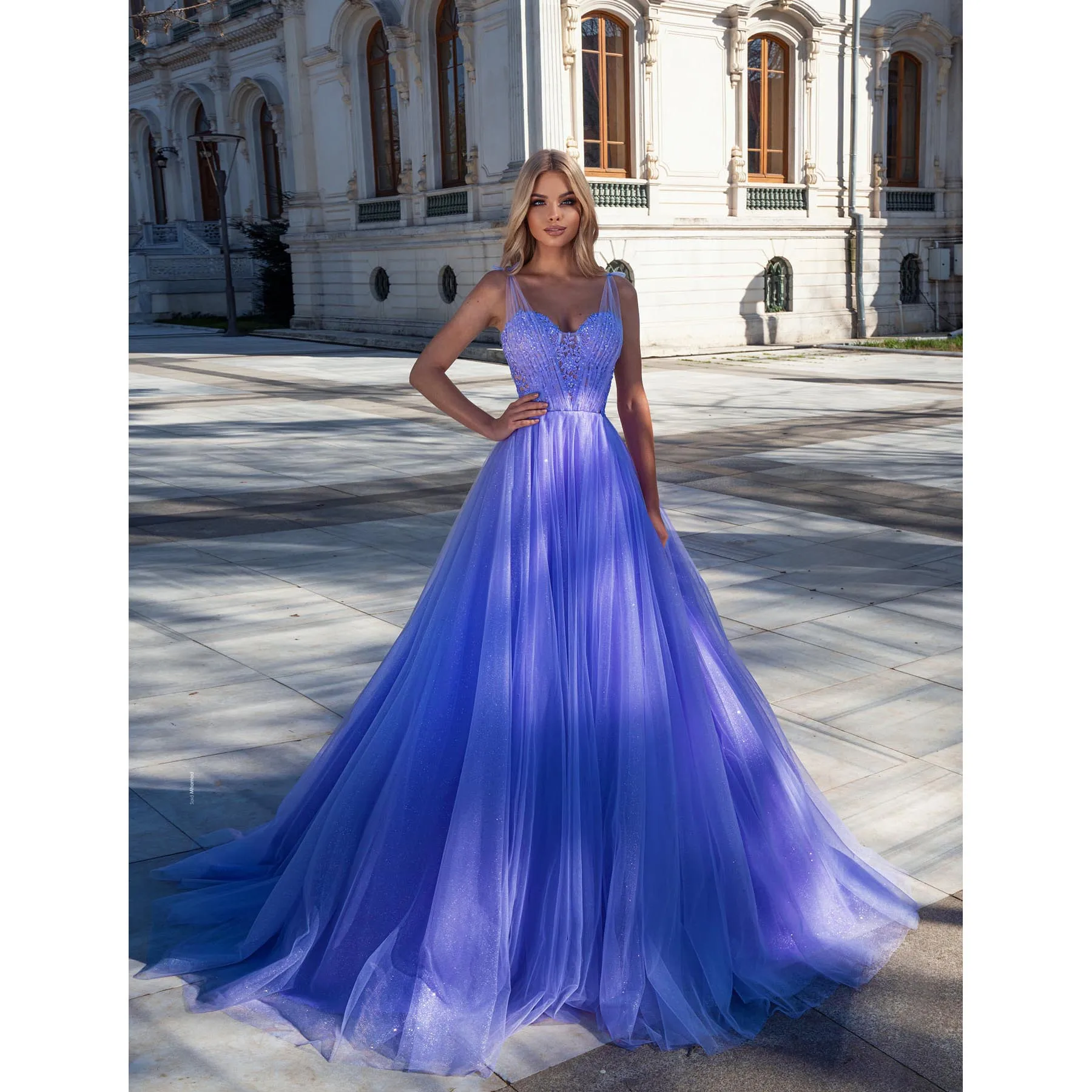 

Фиолетовые элегантные платья для выпускного вечера, длинное женское платье трапециевидной формы с сердечком, официальное вечернее платье, ...