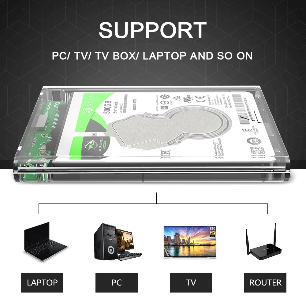 Жесткий диск Rocketek 2 5 дюймов SATA USB 3 0 SSD адаптер жесткий коробка внешний HDD корпус