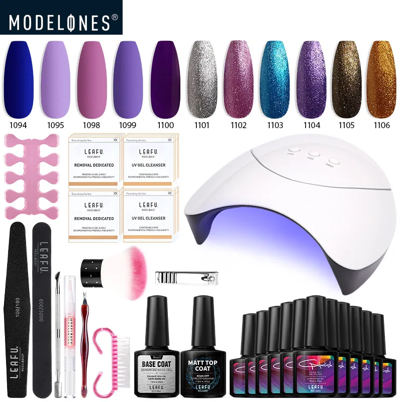 Modelones 25 шт./лот лампа для ногтей гель лак комплект био-Гели Soak Off матовый эффект Led