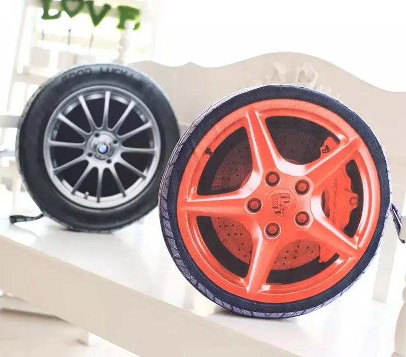 3D Персонализированная Автомобильная подушка для колес плюшевая шин с