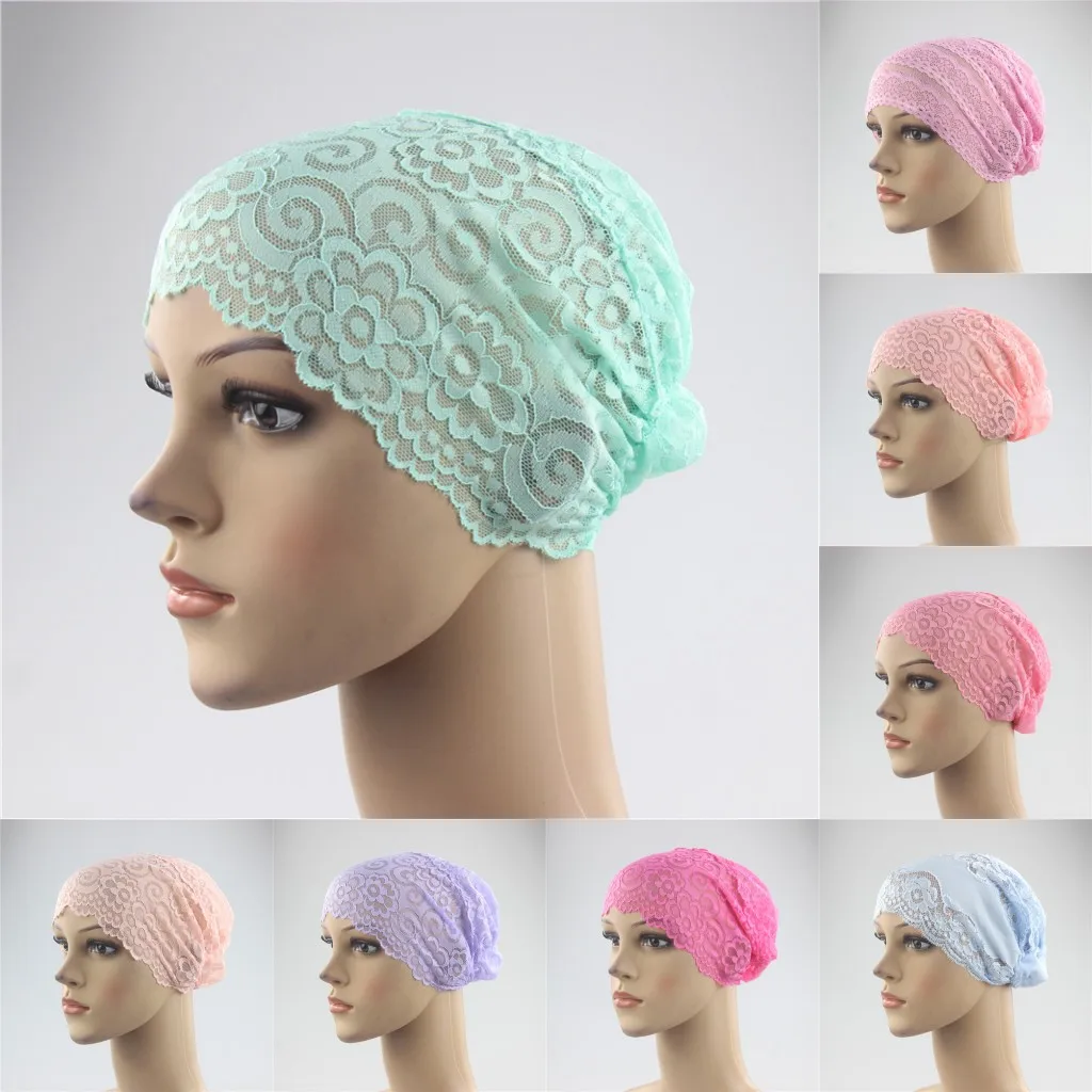 Модная женская мусульманская исламская Арабская кружевная полый головной убор