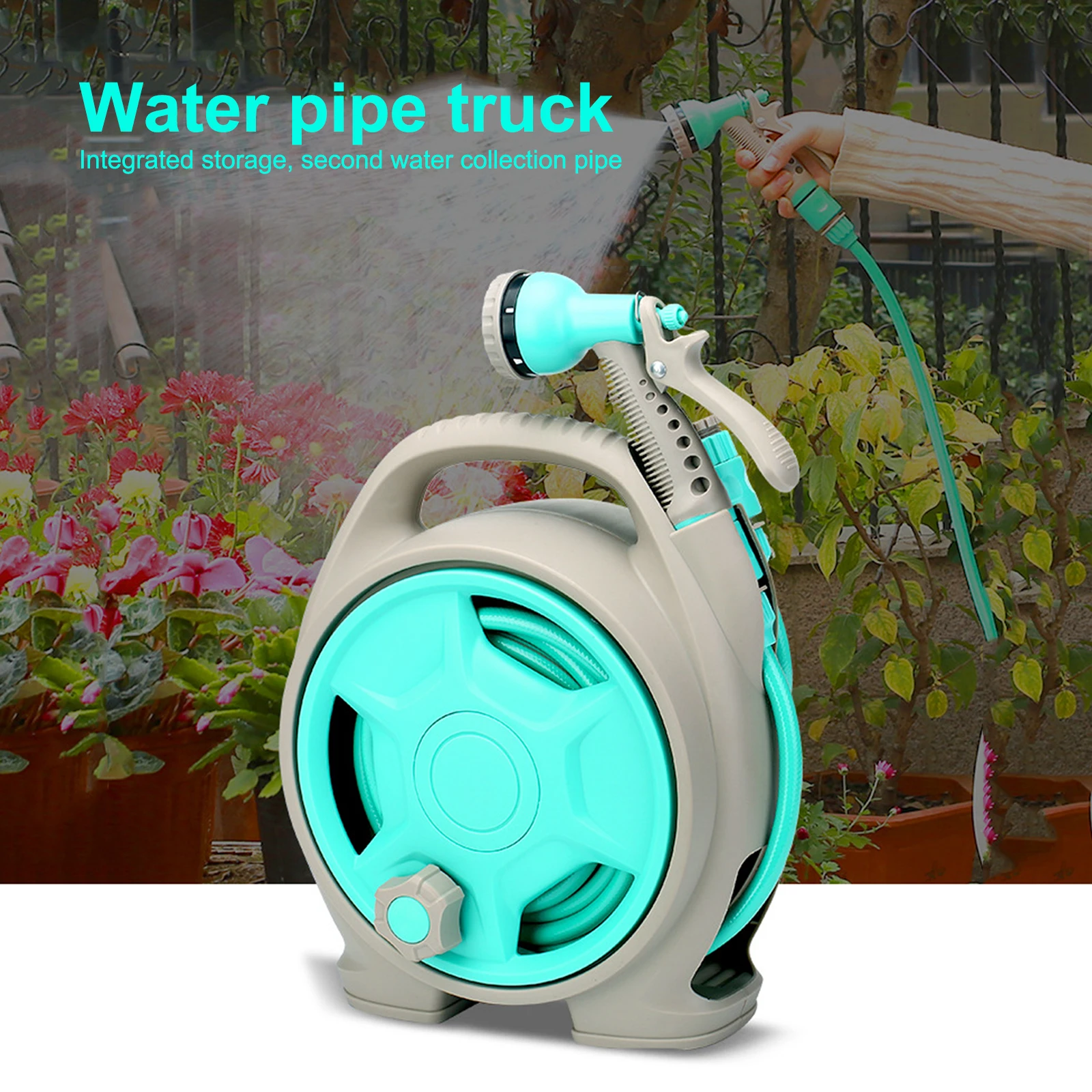Watering Hose Car Car Wash Water Gun High Pressure Water Gun Household Gardening Watering Storage Rack Set
