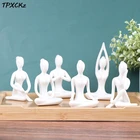 1 шт., 6 стилей, абстрактное искусство, керамическая фигурка позы йоги, фарфоровая Женская фигурка, домашняя Йога, студийный декор, орнамент