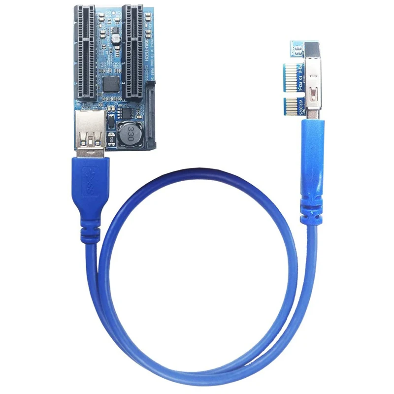 

1X to 2 x 4X PCI-E Extension Cable 0.6M for Limited Space Installation (UEX105)
