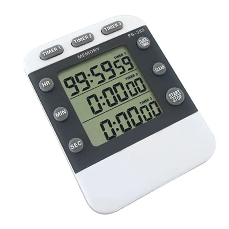 

Eectronic 3 Channel Timer Countdown Clock 99 Hours Digital 12/24 Hour Reminder E7CB