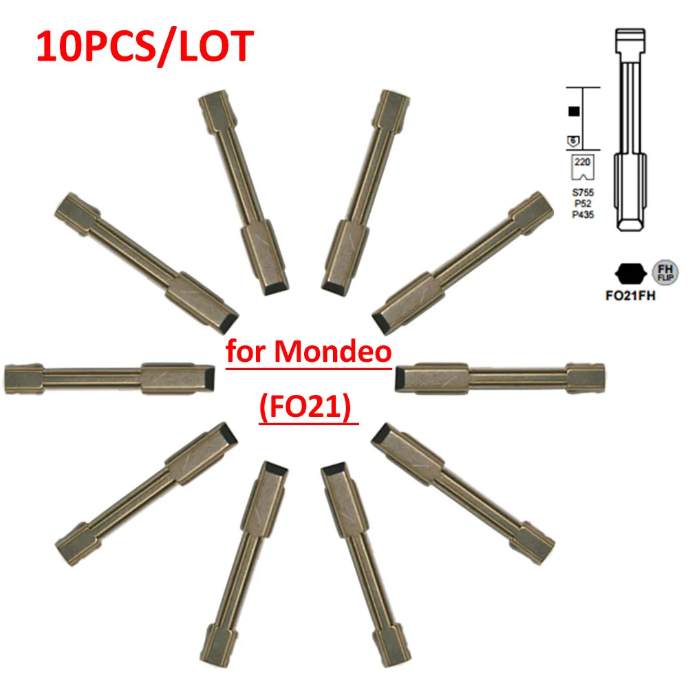 

XNRKEY (10 шт./лот), металлический заготовка, необработанный ключ KD, дистанционный ключ FO21 для Ford Modeo
