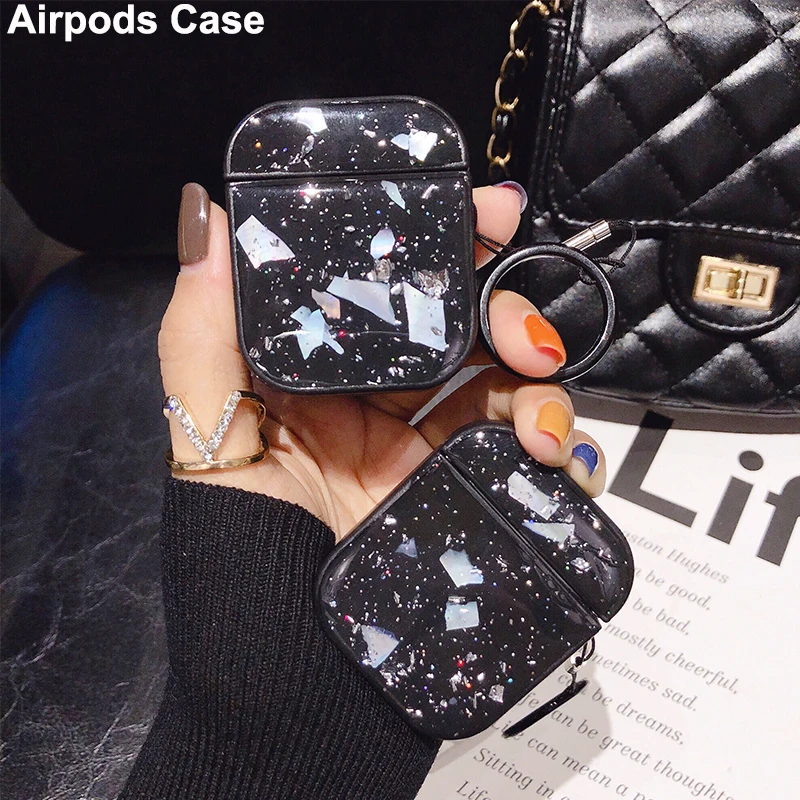 Жесткий клеевой чехол с блестками для Apple Airpods противоударный чехол для Apple гарнитура для Airpods чехол s Для Air Pods защитный чехол