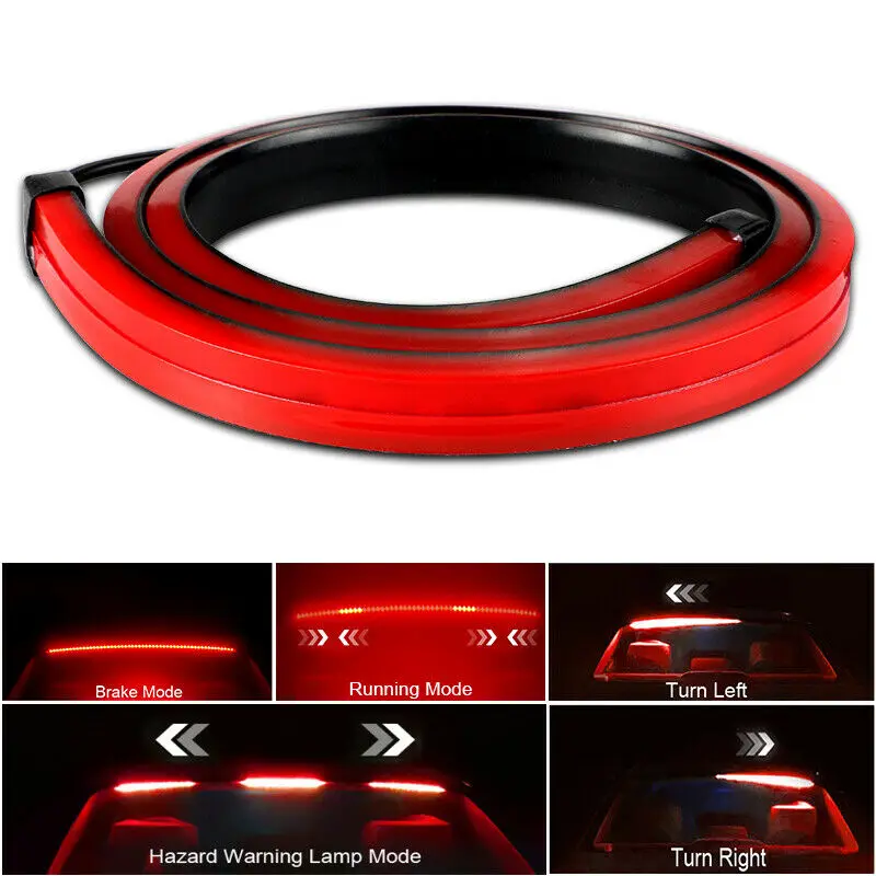 

Brake High Brake Light Strip Light Turn Red Flexible DC 12V PVC 35Inch