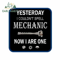 earlfamily 13cm x 12 3cm for yesterday i couldnt spell mechanic now i are one decoration waterproof car stickers snowboard decal