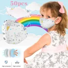 10-50 шт., детская маска для лица, с мультяшным принтом