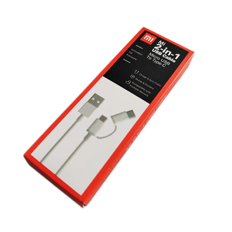 2 в 1 USB-кабель Xiaomi два одном зарядный кабель Micro USB для Type-C поддержка быстрой