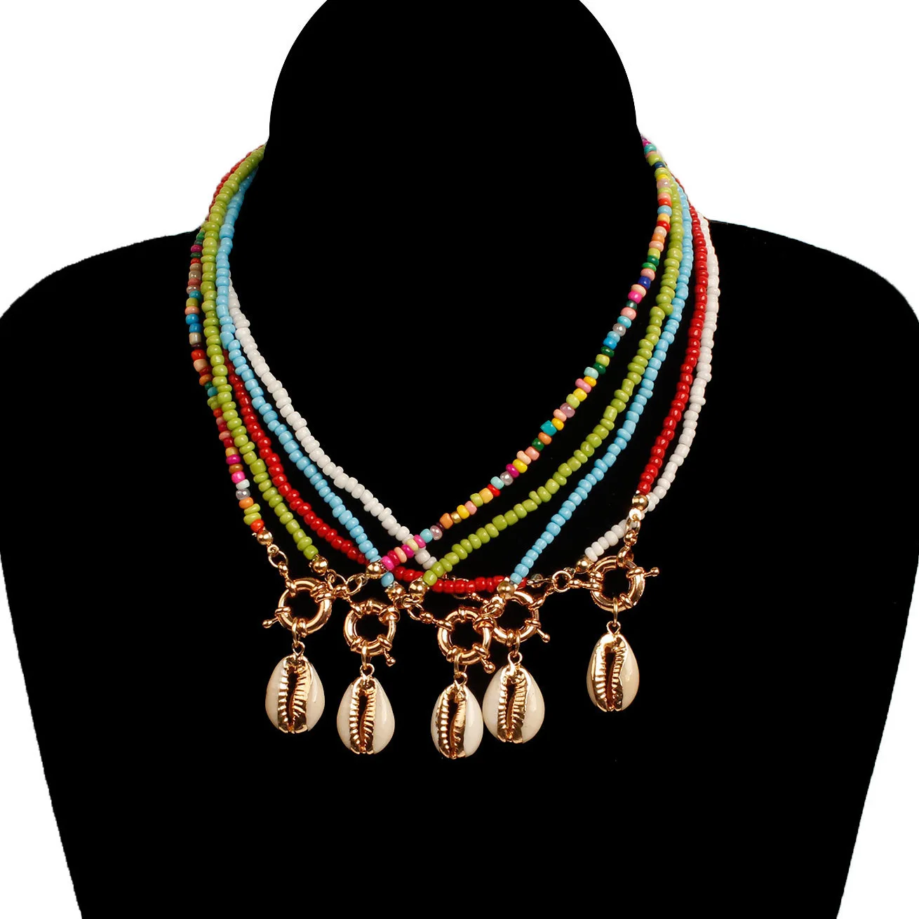 

Colorful Seed Beads Choker for Women Fashion Trendy Bohemian Summer Shell Pendant Short Collar Necklace Party Gift