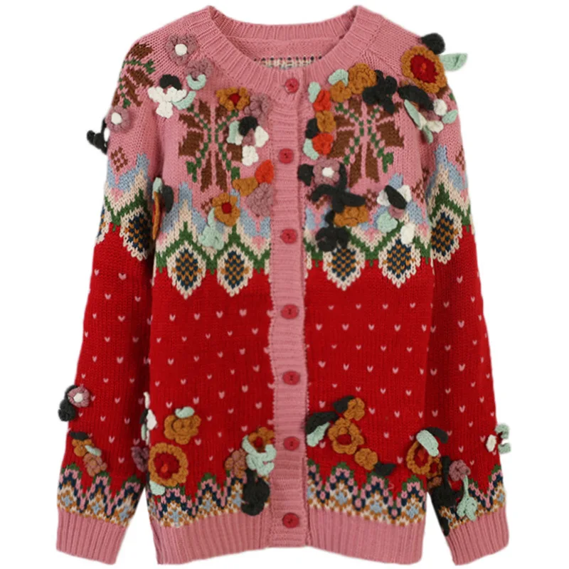 Makuluya теплые вязаные свитеры-кардиганы в горошек с длинным рукавом и объемным