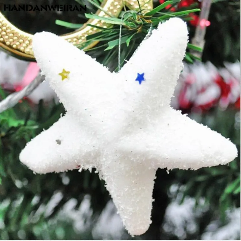 6 шт./упак. Рождество пузырь снег пятиконечная звезда подвесная Елочная игрушка