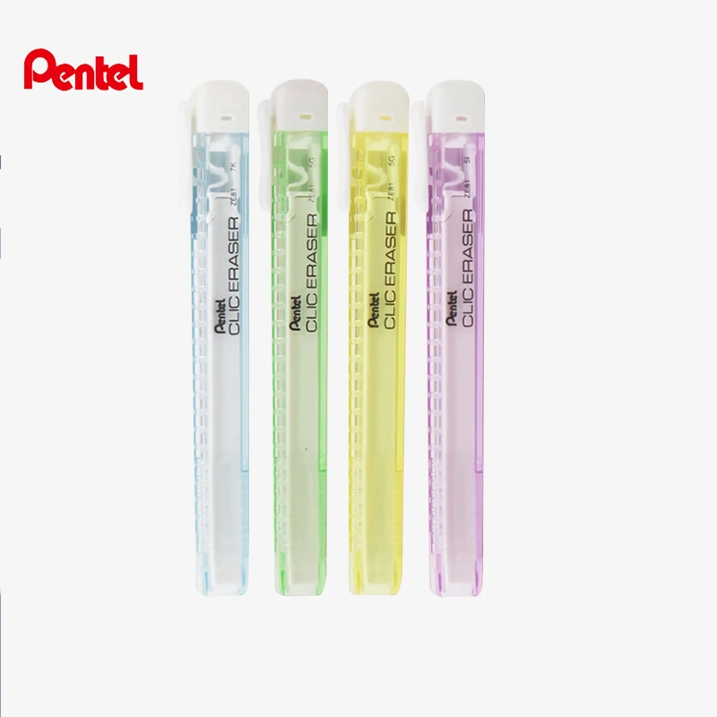 

1Pcs Pentel ZE81 Pencil Eraser Retractable No Contain PVC Safety Rubber Candy Color Push-pull Type Erasers for Kids