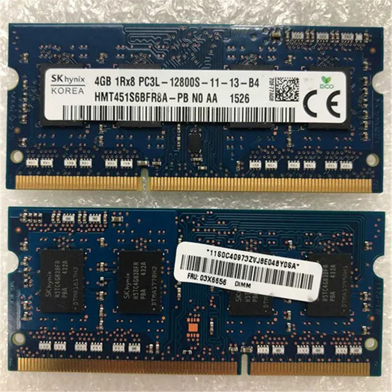 Ноутбук Skhynix memoria ddr3 ram для ноутбука 4 Гб 1rx8 pc3l 12800s 11 13 1600 МГц 1 35 в используется